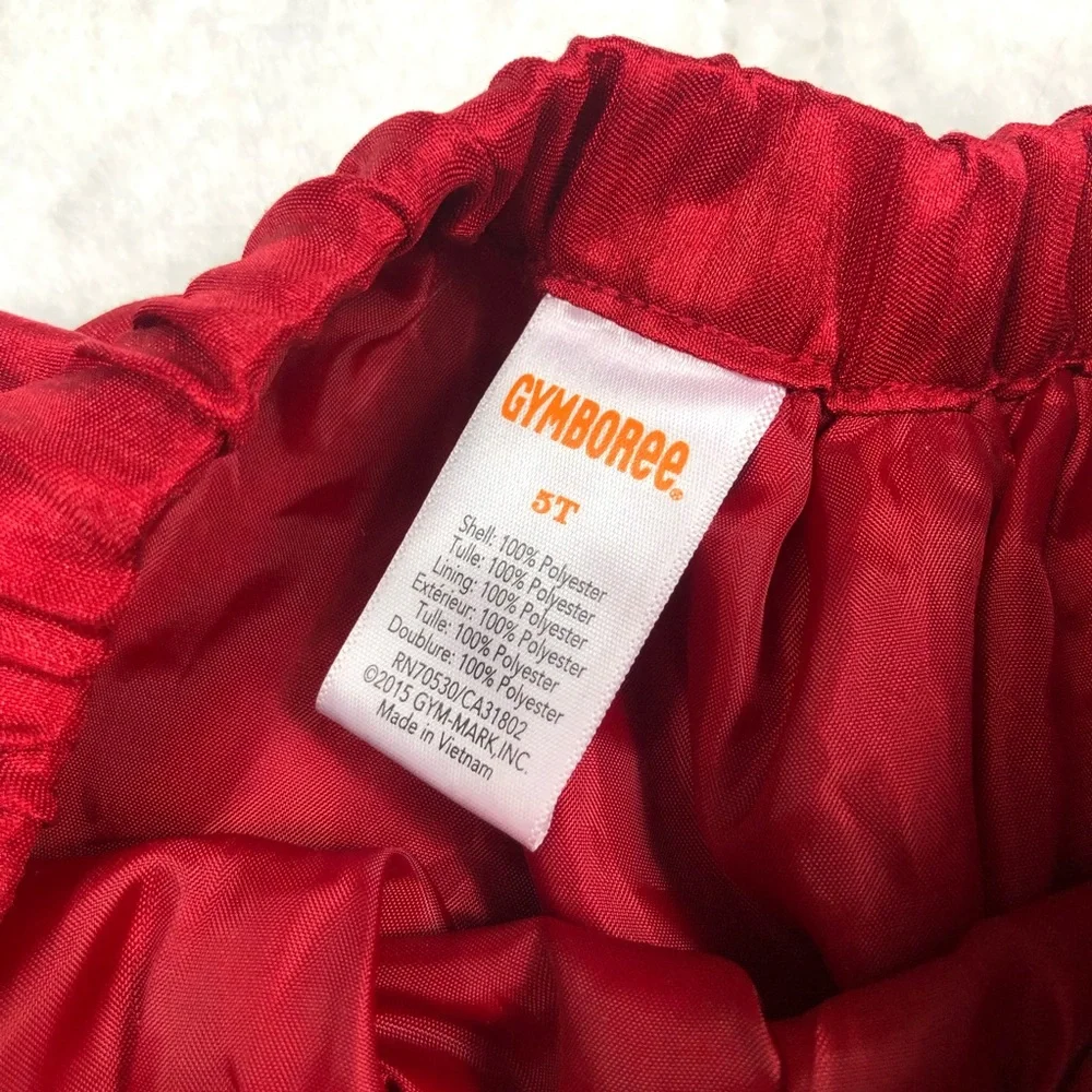 Gymboree Red Satin Skirt with Tiny Black Bows size 5T
